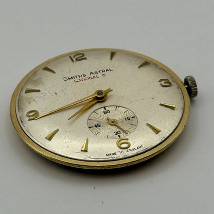Smiths Astral National 15 60461E Watch Movement Manual Wind Vintage Parts 31.9mm