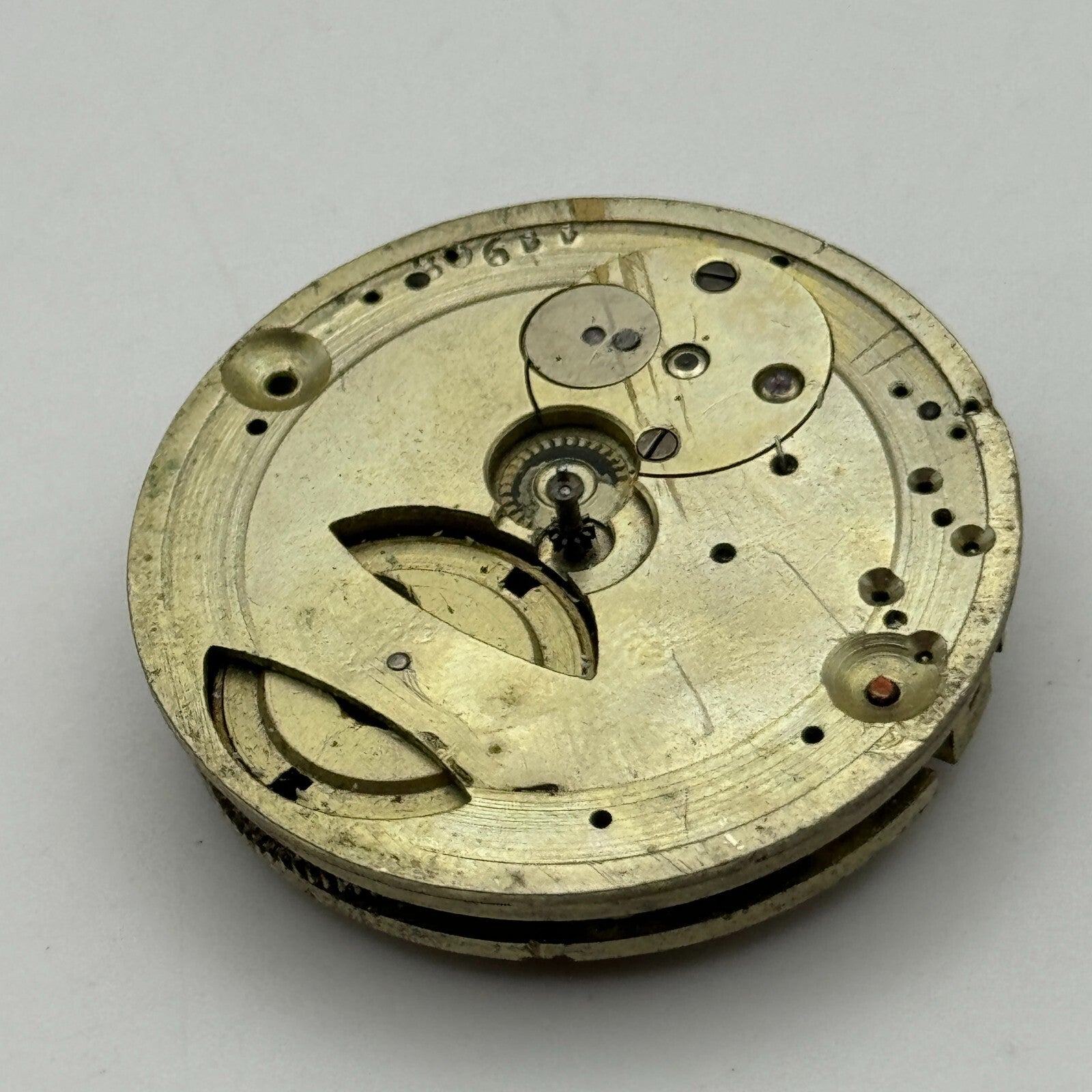 36.2mm Unidentified Antique Key Wound Pocket Watch Movement PARTS REPAIR SPARES