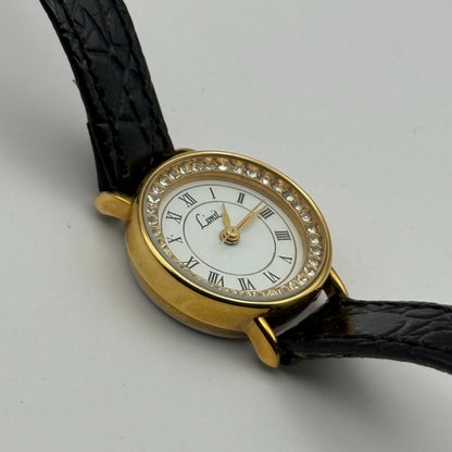 Limit Ladies Quartz Watch White Dial Crystal Accents Leather Strap Working 22mm