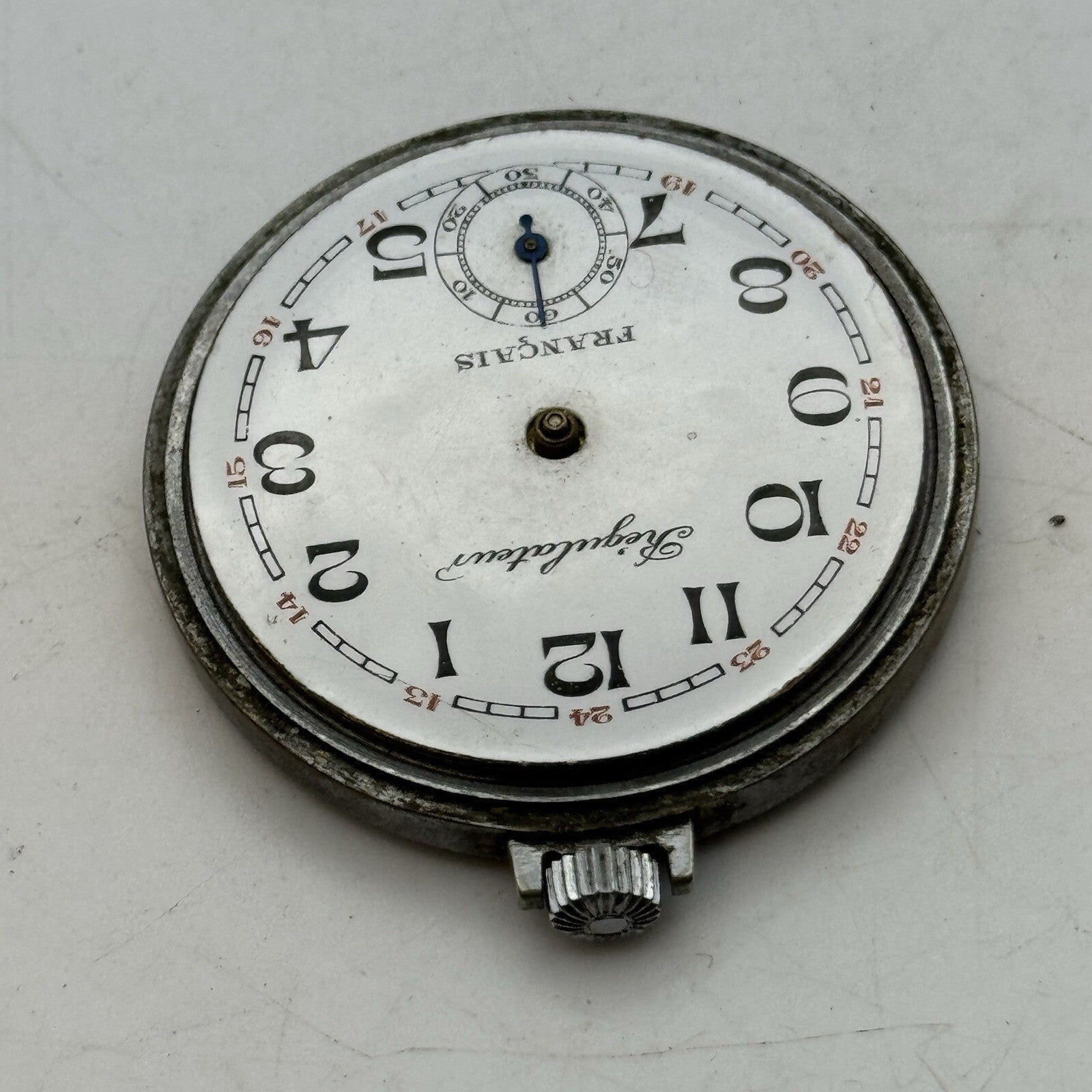 42.5mm Regulateur Francais Top Wind Pocket Watch Movement FOR PARTS