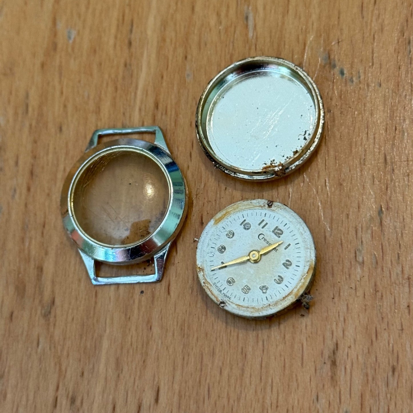 21mm Vintage Crescent Swiss 5 Jewels Ladies Manual Wind Watch PARTS / REPAIR
