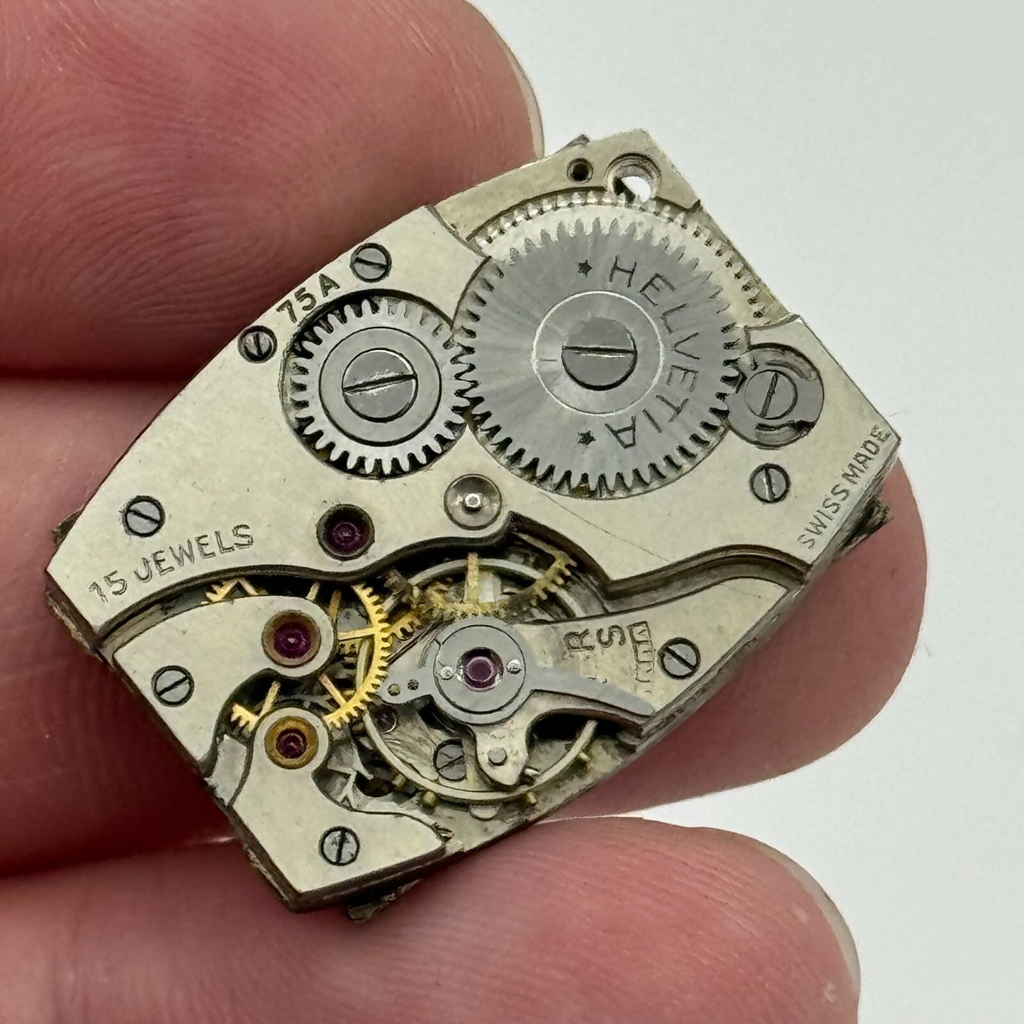 20mm Men's Helvetia 75A Tank Sub Seconds Watch Movement Manual Wind Swiss PARTS