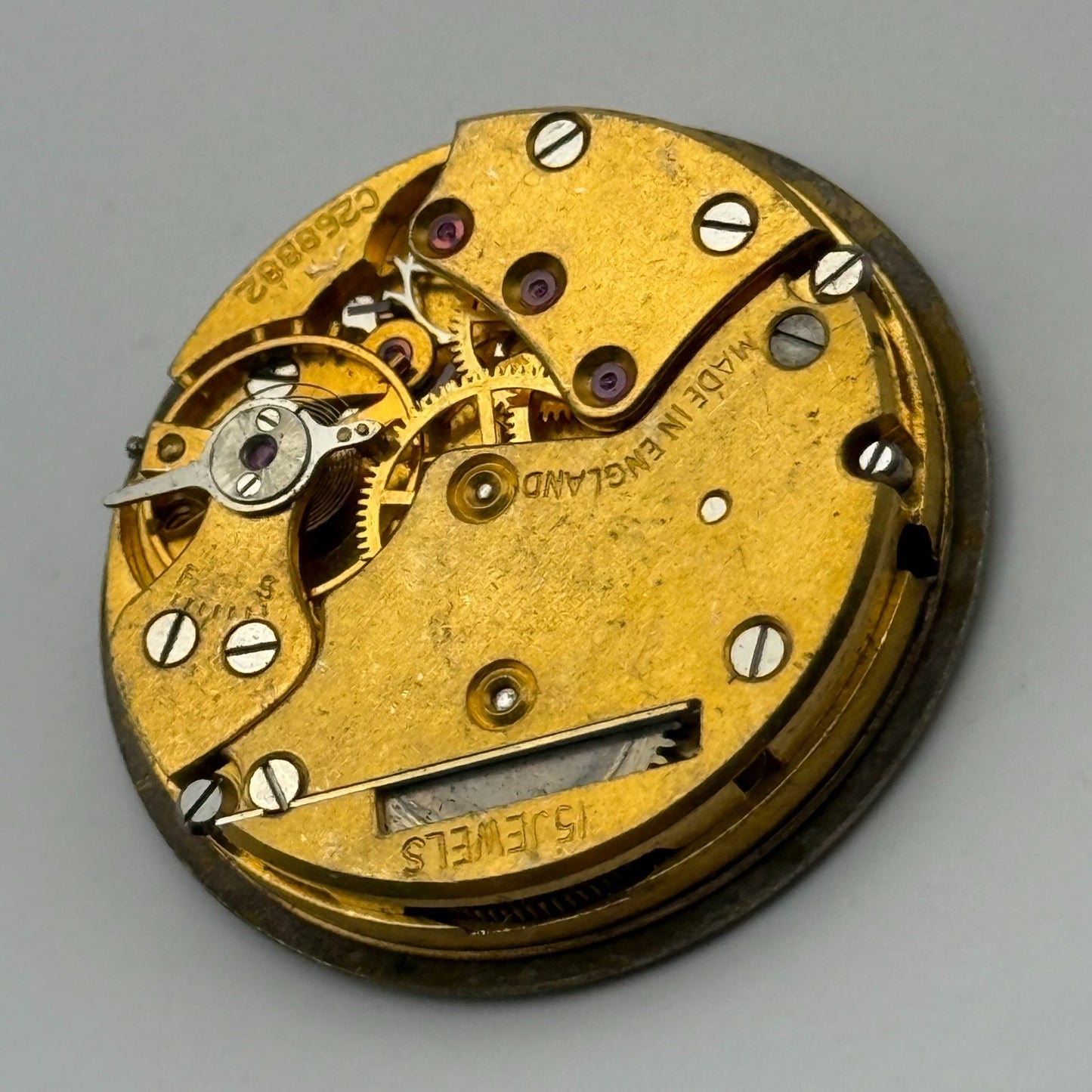 Smiths De Luxe 15 Jewels C268882 Watch Movement Manual Wind Vintage Parts 26.9mm