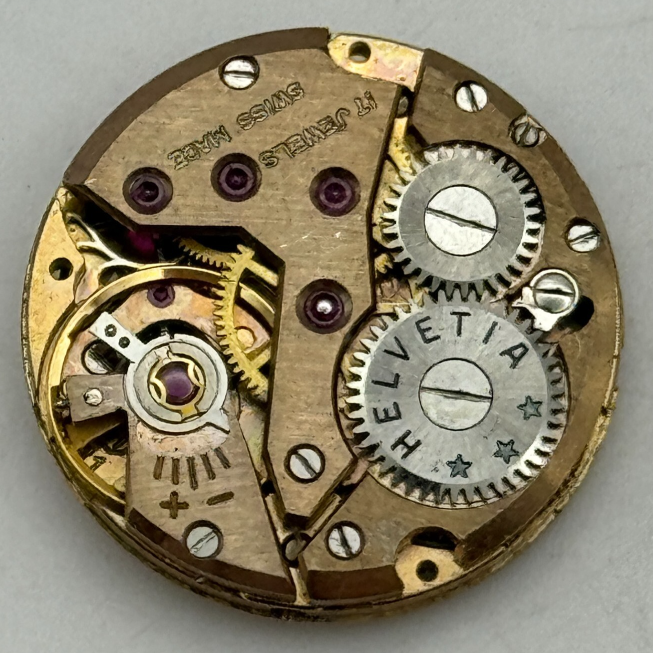 19.6mm Helvetia Cal 91 Balance Ok Watch Movement Swiss Vintage PARTS SPARES