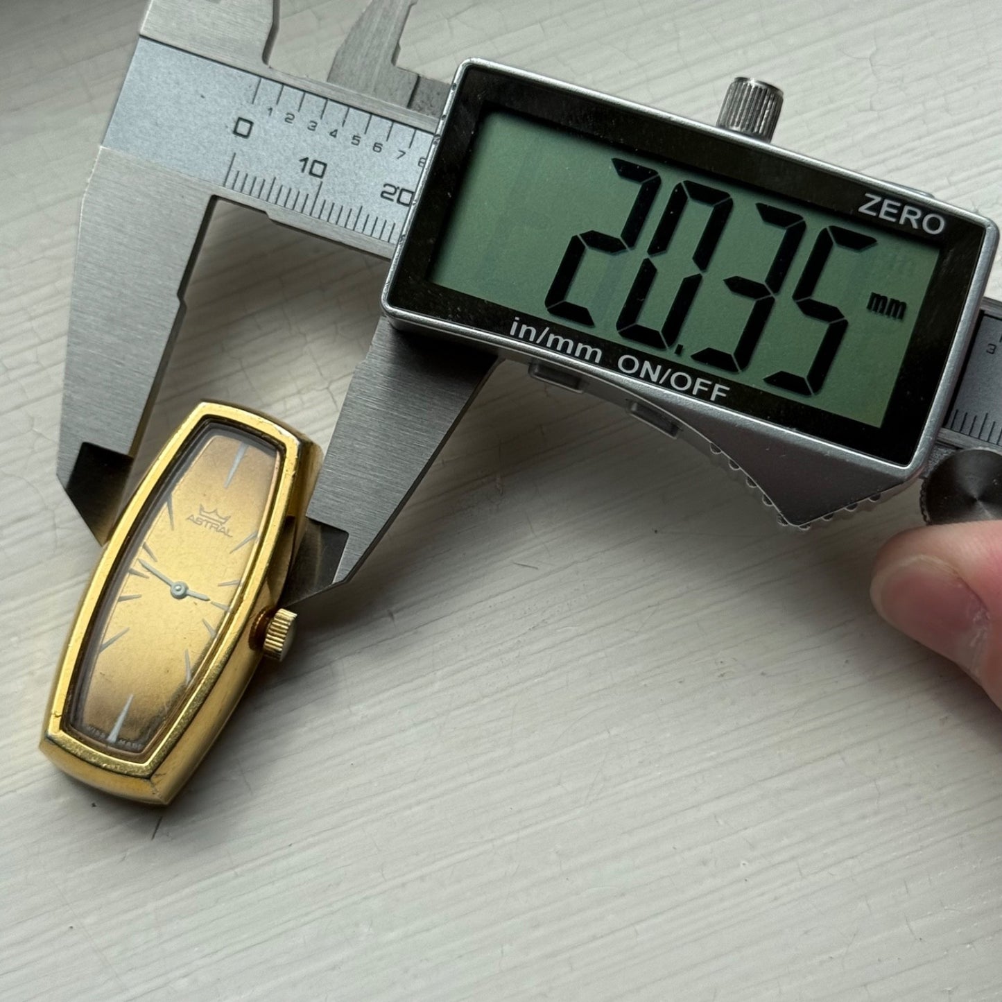 20mm Vintage Astral Rectangle Ronda RL 5101 Manual Wind Watch PARTS / REPAIR