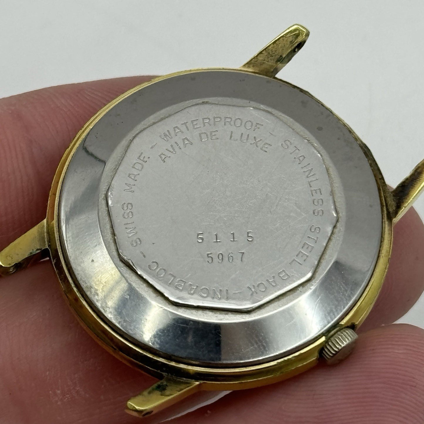 34mm Running Men’s Avia De Luxe Automatic Swiss Vintage Watch TO RESTORE / PARTS