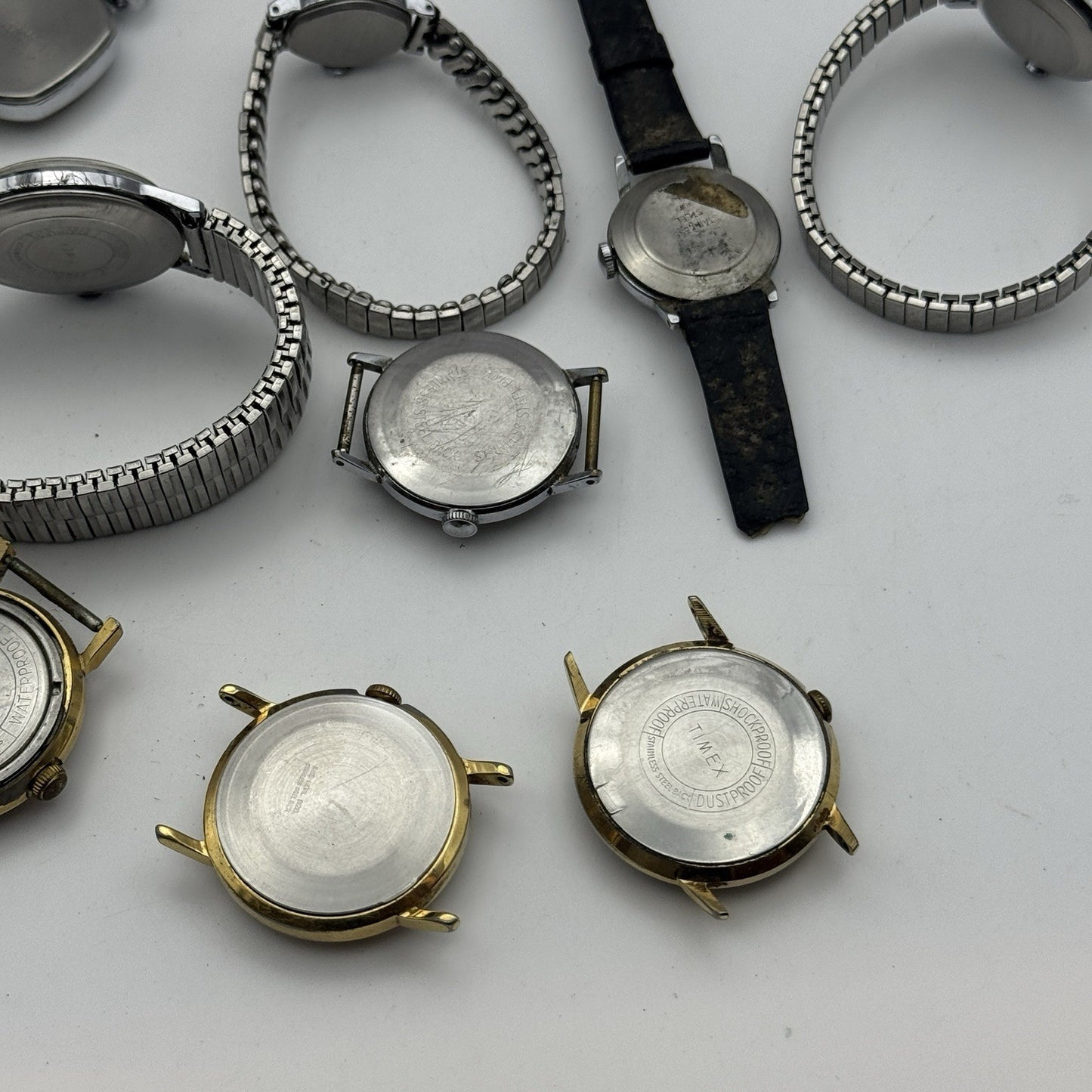 Bundle Of 12 Vintage Timex UK Watches Mechanical Wind Up Job Lot Parts Repair