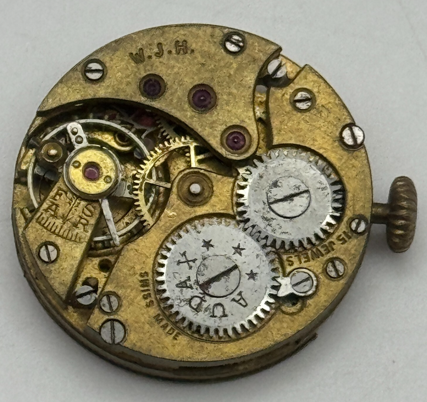 23.6mm Audax W.J.H. ETA 15 Jewels Balance Ok Manual Wind Watch Movement PARTS