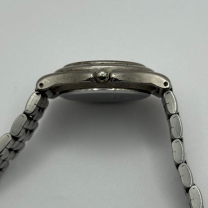 Accurist Ladies Quartz Watch Black Dial Silver Tone Bracelet Japan Working 27mm