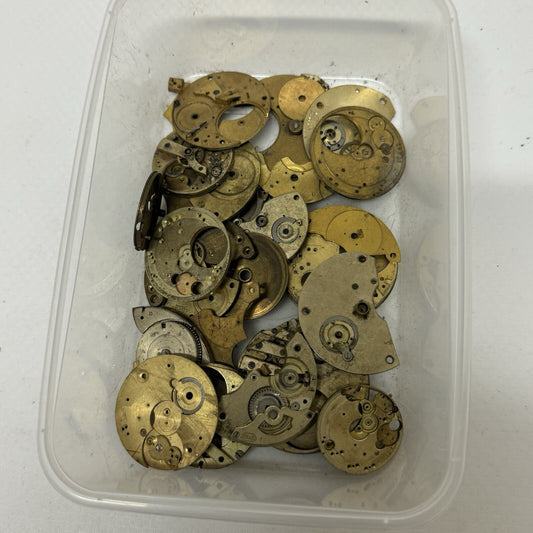 261 Grams Mixed Partial Pocket Watch Movements Watchmakers Job Lot Spares Parts