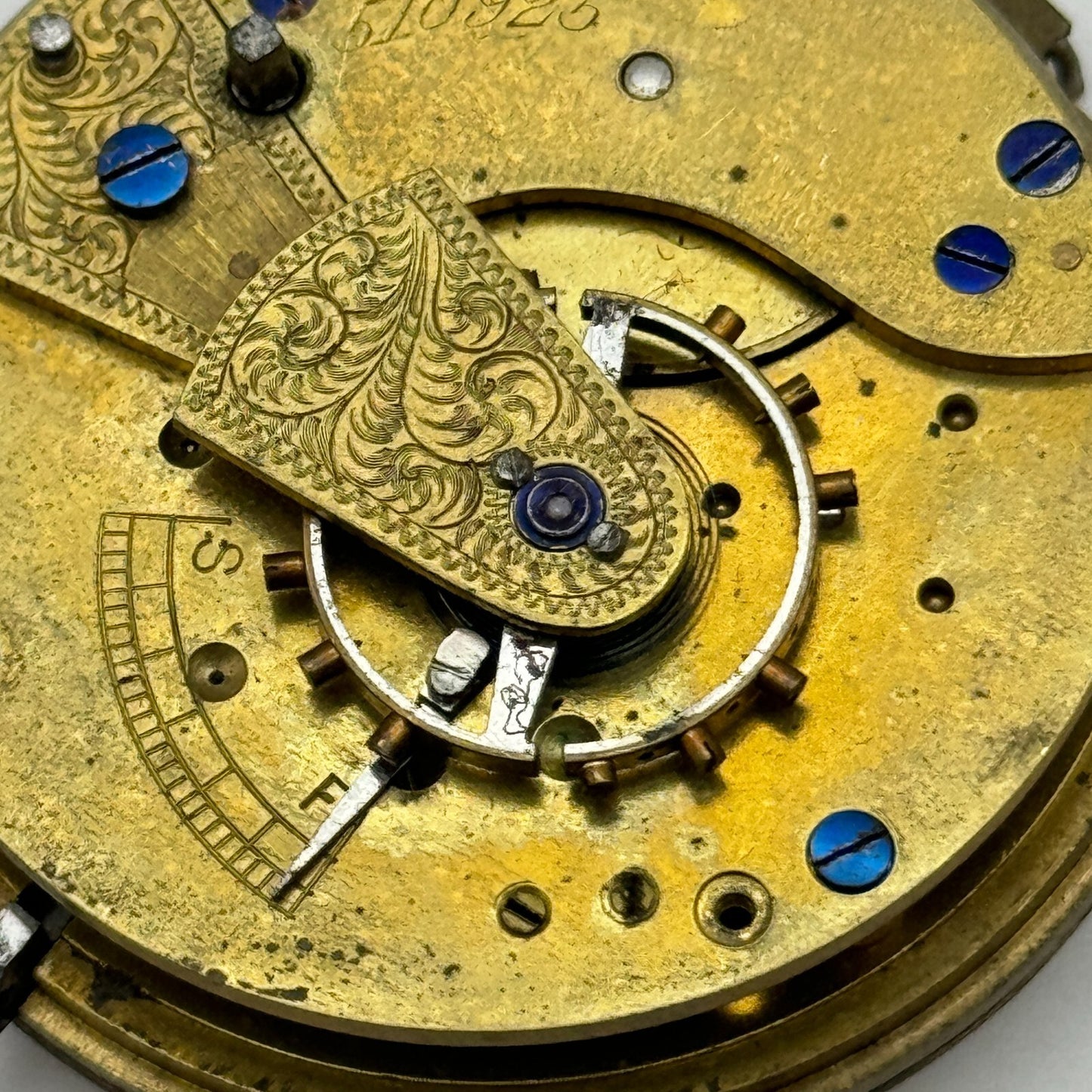 46.7mm Antique Key Wound Pocket Watch Movement PARTS