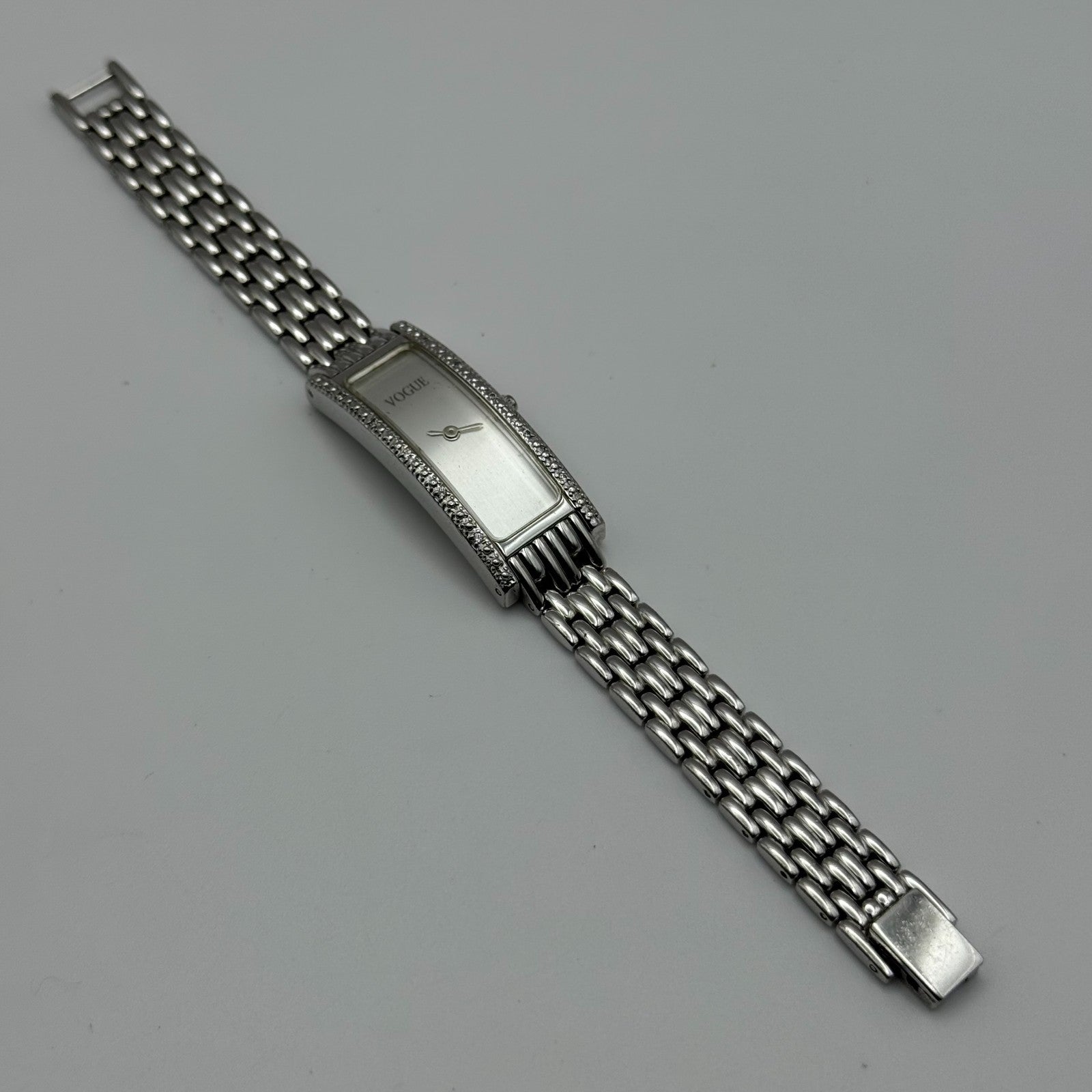 Vogue Ladies Quartz Watch Rectangular Silver Tone Bracelet 16mm PARTS REPAIR