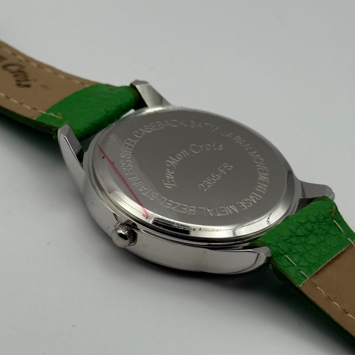 Eve Mon Crios Ladies Quartz Watch Lime Slice Dial Green Strap Japan Working 36mm