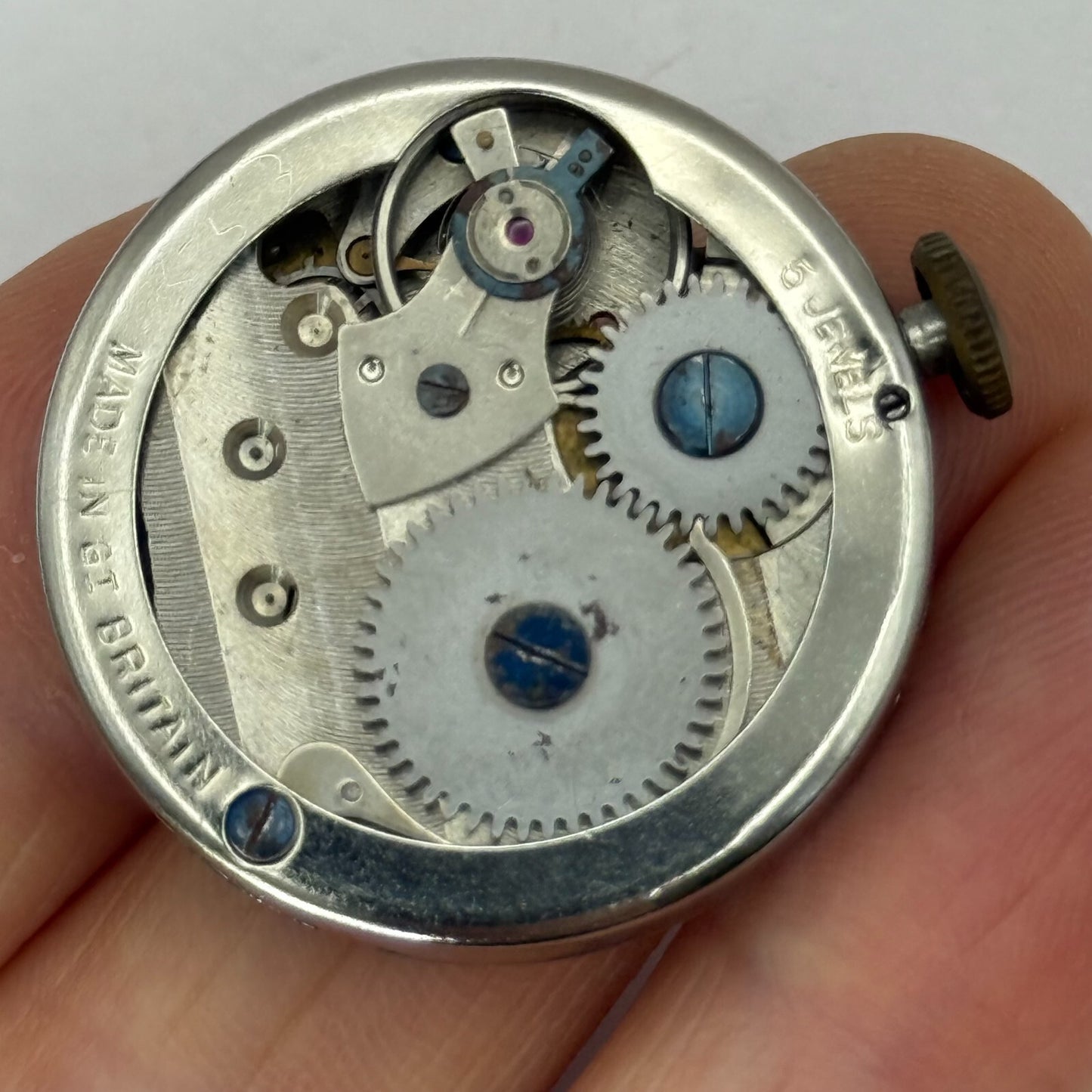 30mm Vintage Men’s Ingersoll 5 Jewels Great Britain Manual Wind Watch Movement