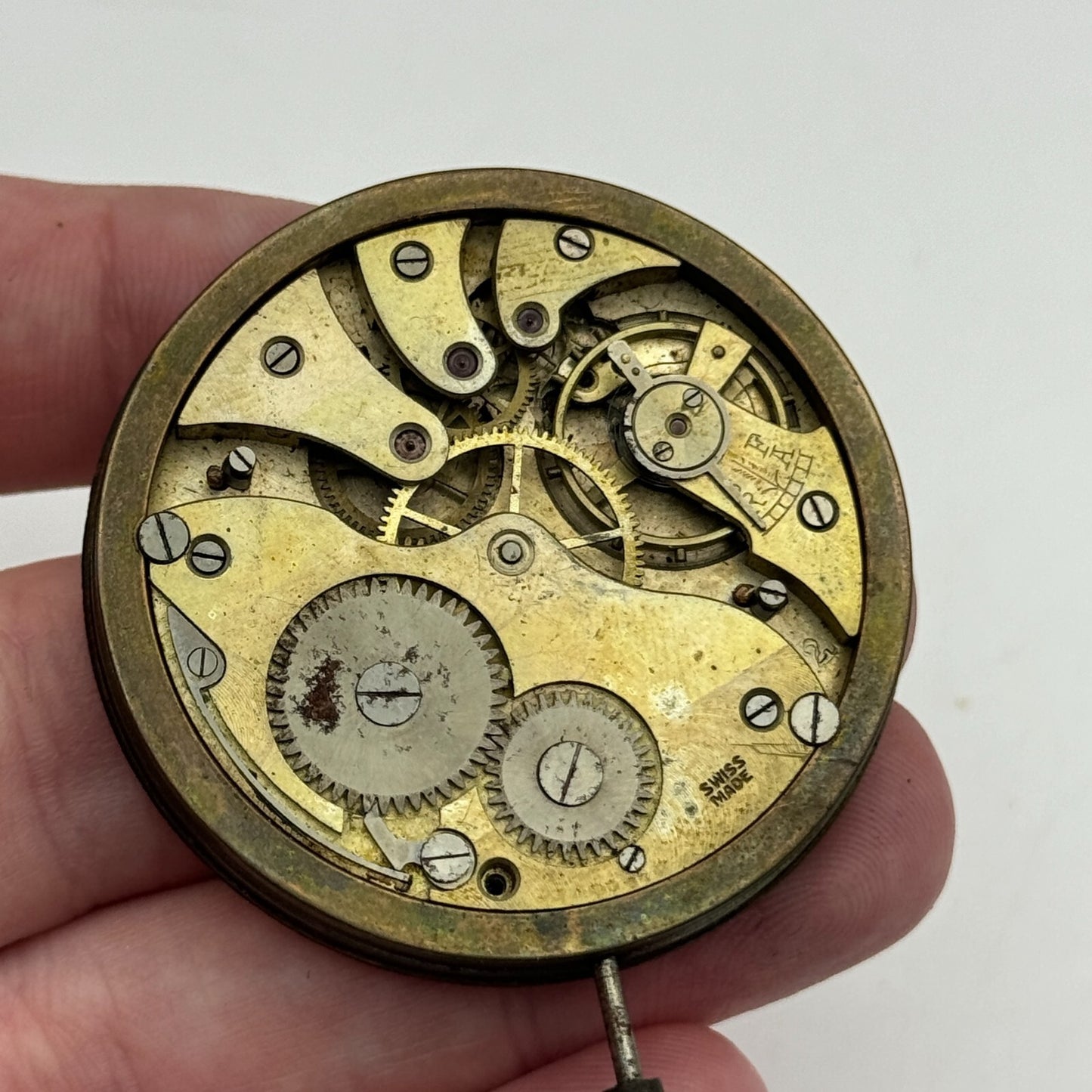 46.1mm Open Face Swiss Balance Ok Pocket Watch Movement PARTS REPAIR