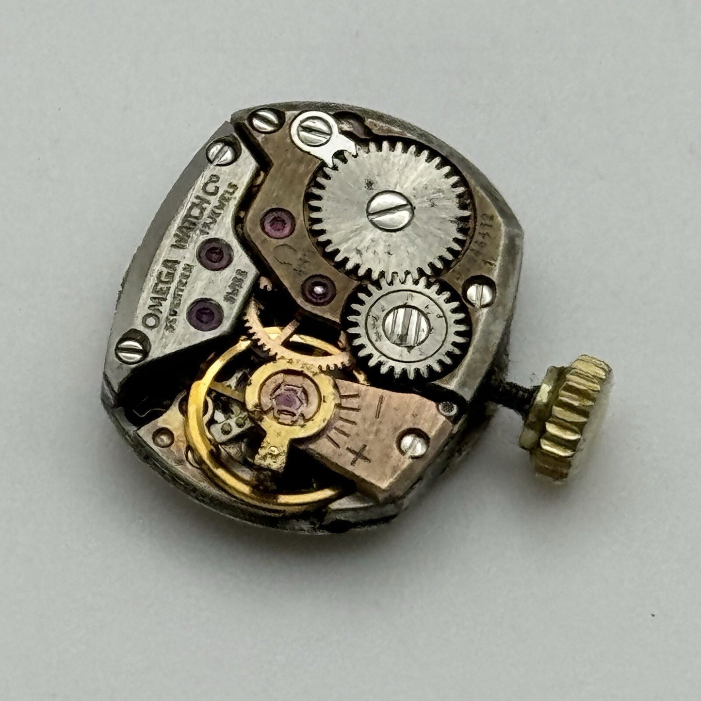 13.4mm Omega 485 Cal Watch Movement Dial Hands Parts Repair Vintage