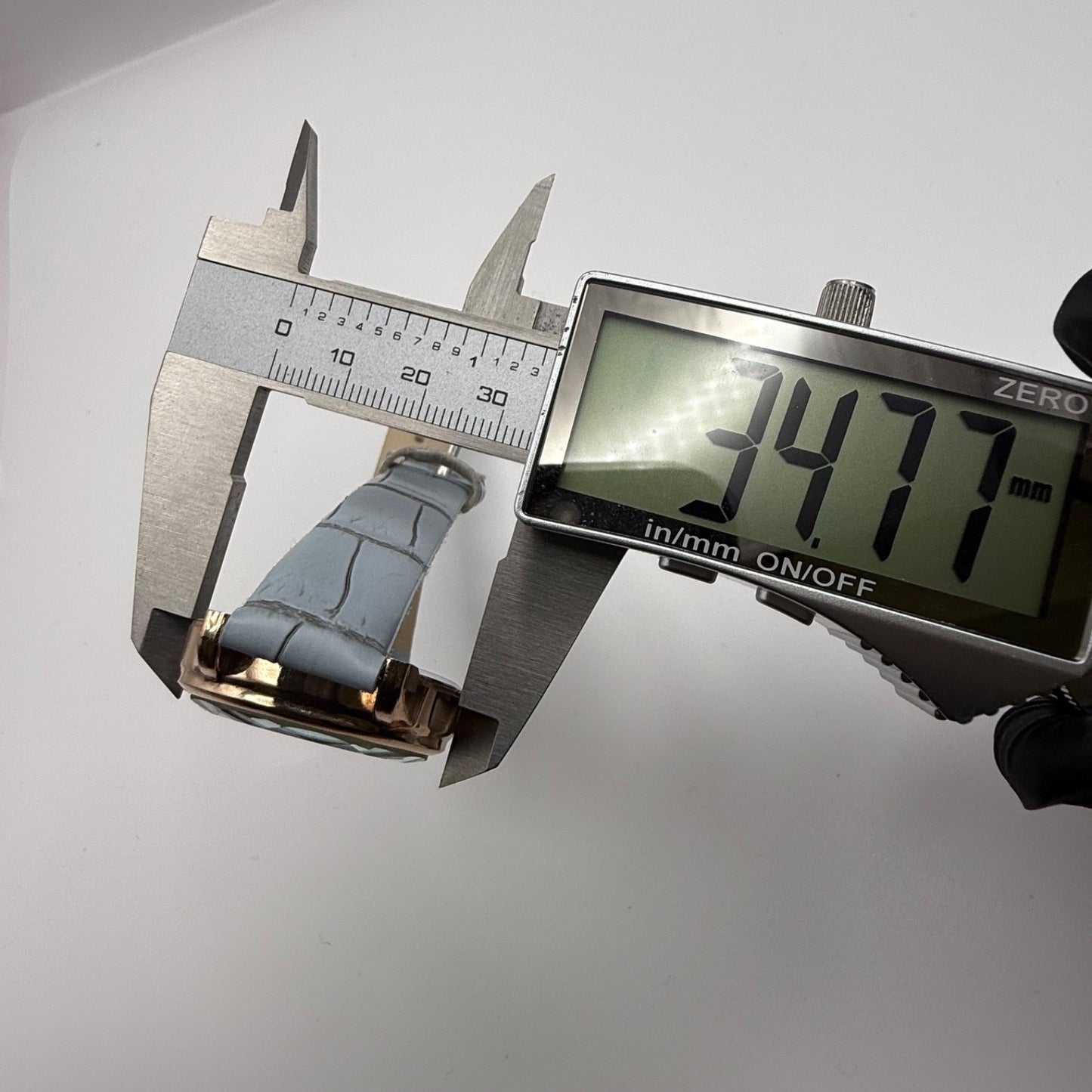 Working Ladies Rose Gold Tone Blue Dial & Strap Seconds Hand 34mm Quartz Watch