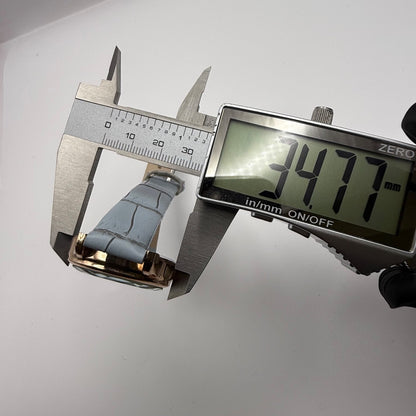 Working Ladies Rose Gold Tone Blue Dial & Strap Seconds Hand 34mm Quartz Watch