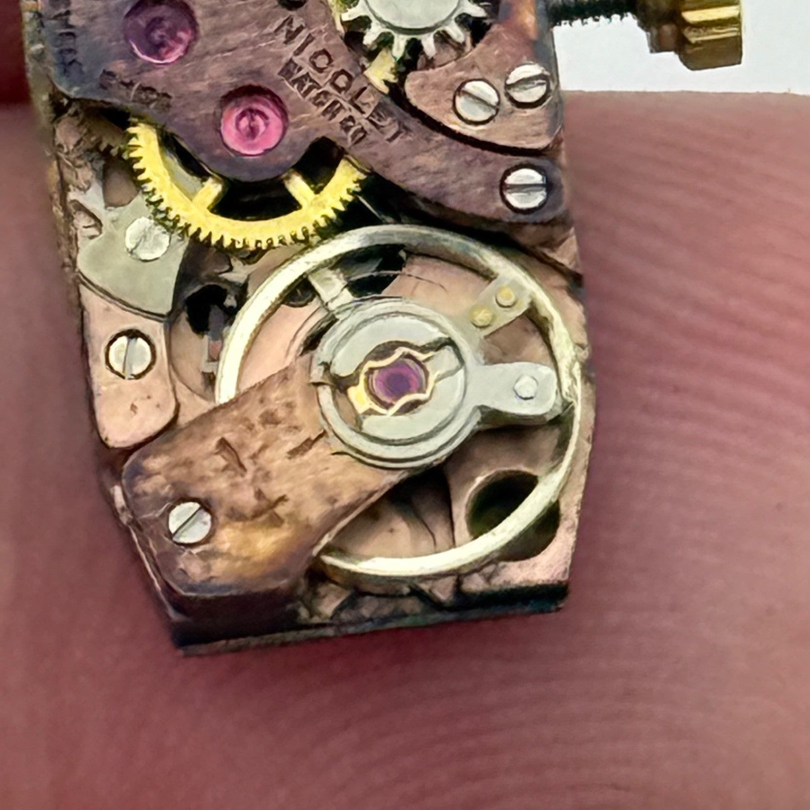 9mm  Vintage Bulova Ladies Baguette Tank Nicolet Swiss Watch Movement FOR PARTS