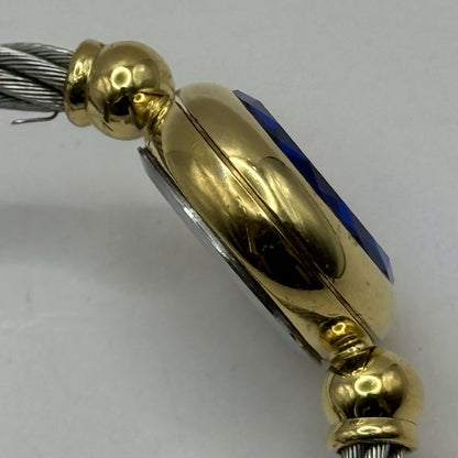 24mm Working Ladies Caravelle By Bulova Blue Dial Quartz Bangle Watch 6 Inches