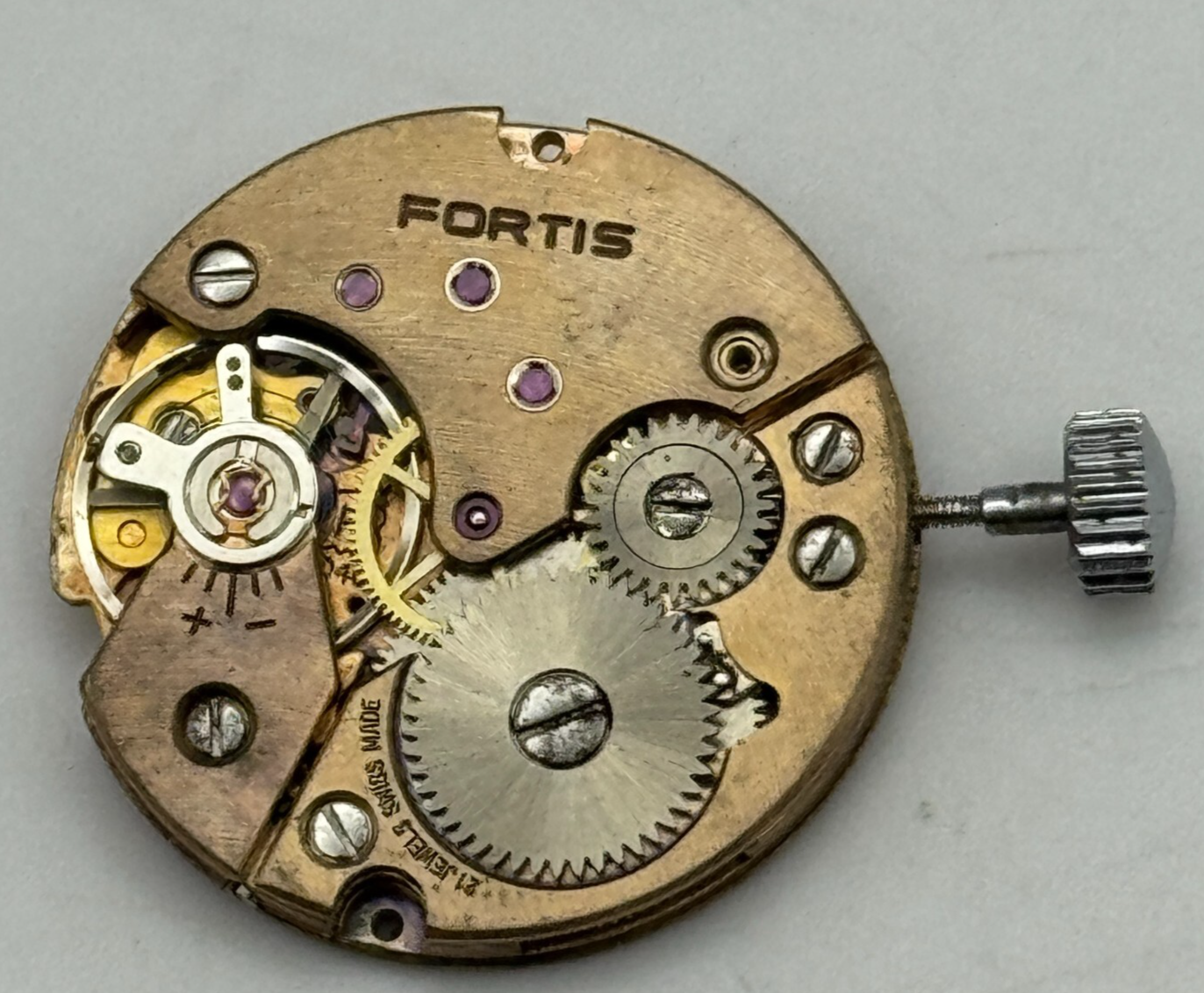 23.6mm Running Fortis Peseux P 7040 Manual Wind Swiss Watch Movement PARTS SPARE