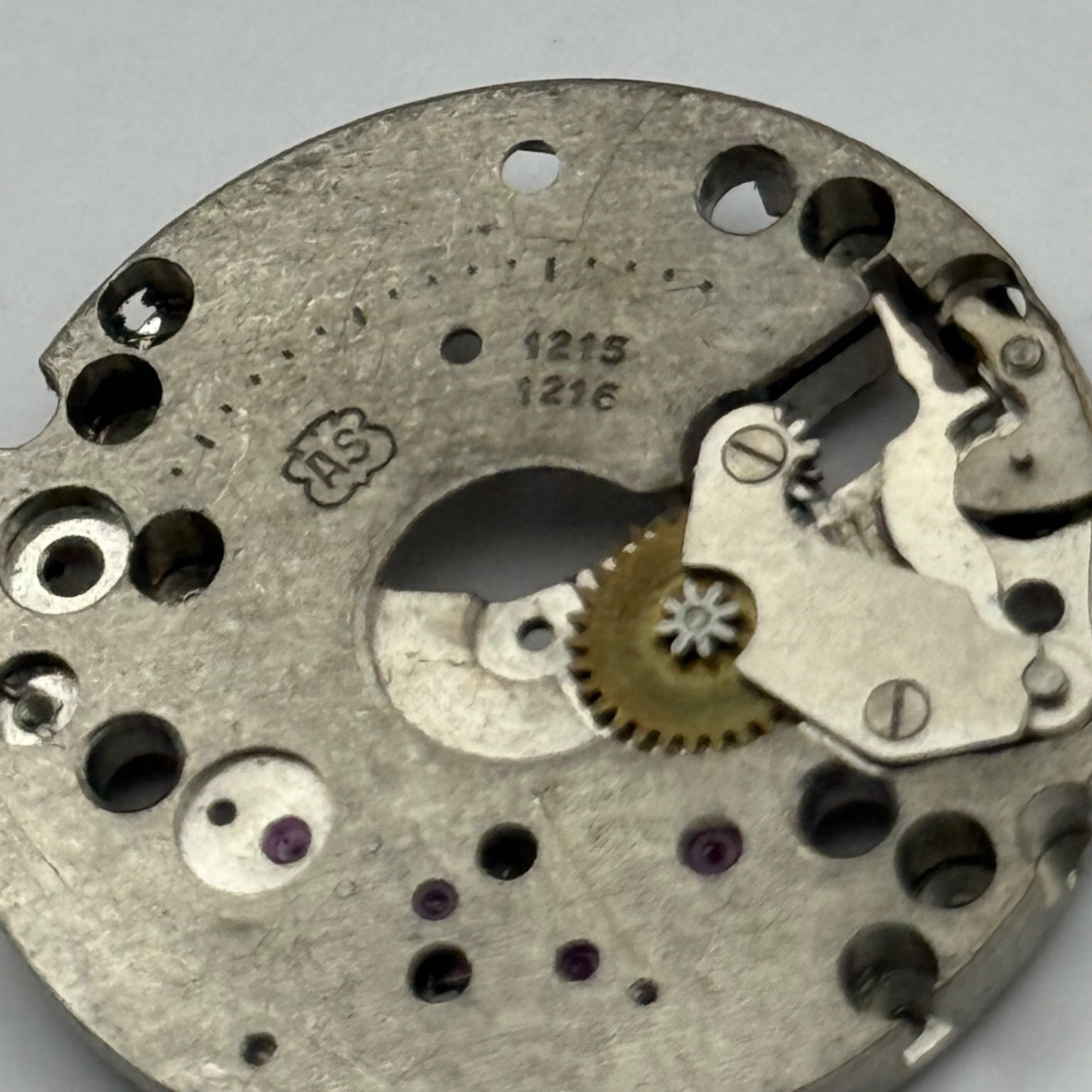 AS 1215 1216 Watch Movement Main Plate Manual Wind Vintage Swiss Parts 23.6mm