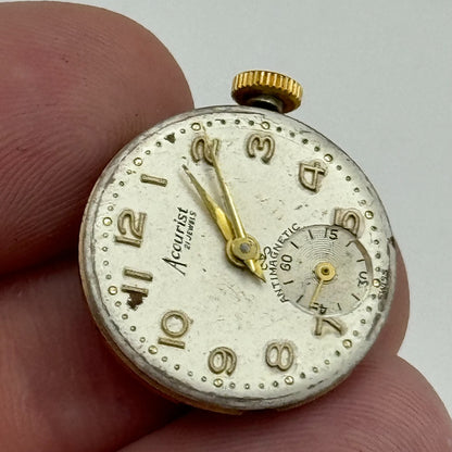 19.7mm Accurist AS A Schild 1156 Manual Wind 21 Jewel Watch Movement PARTS SPARE