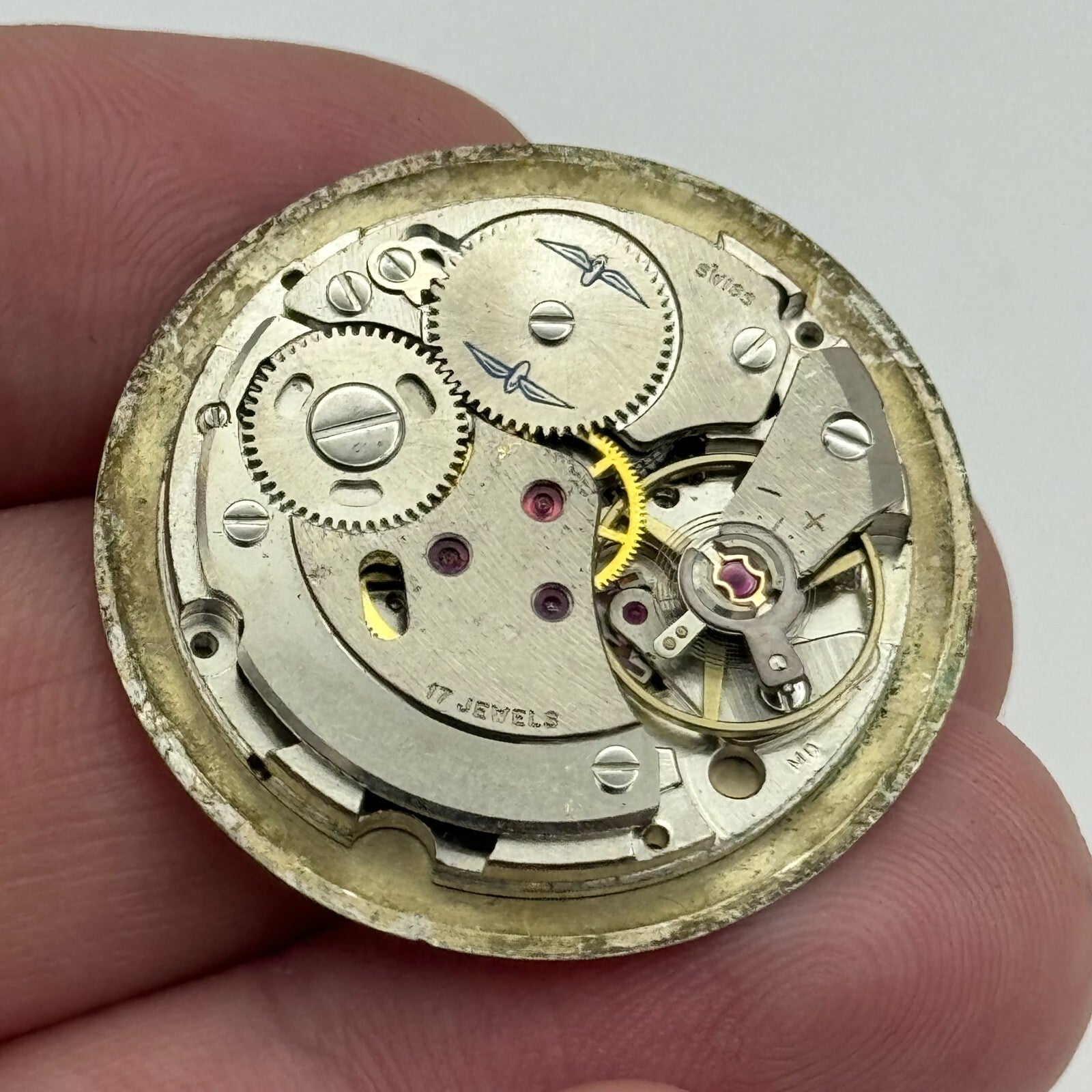 25.9mm Rotary AS 1900 / 01 Manual Wind Watch Movement Vintage Swiss PARTS SPARES