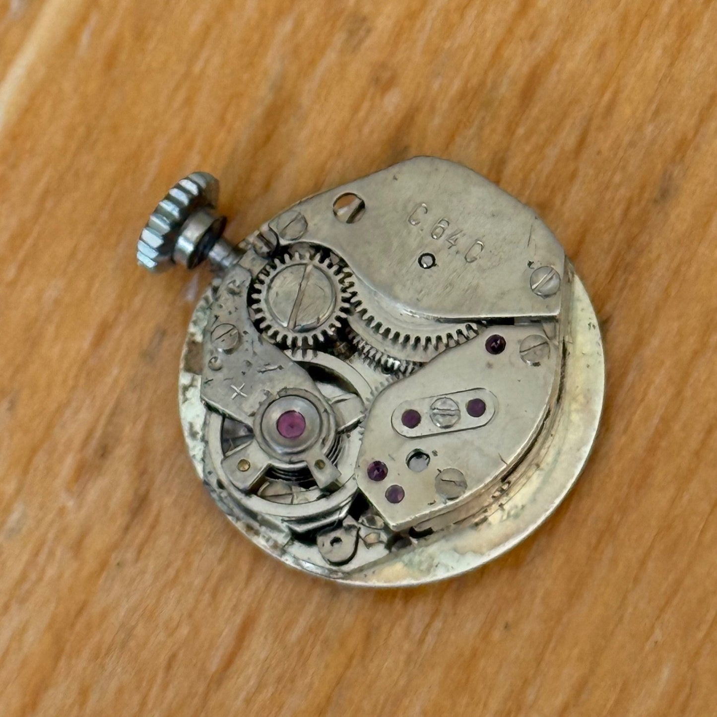 20mm Vintage Salvest 15J Cattin C64 .C Art Deco Case Manual Wind Watch PARTS