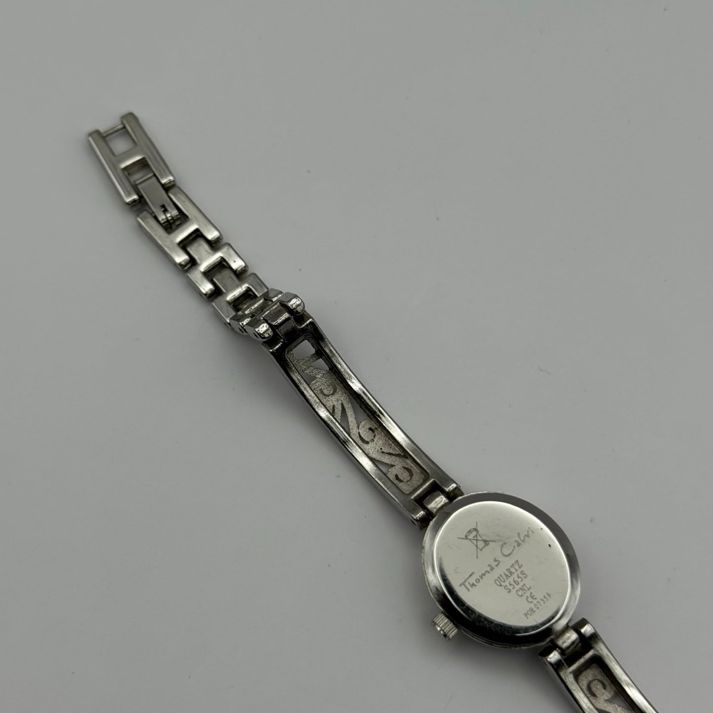 Thomas Calvi Ladies Quartz Watch Oval Dial Silver Tone Bracelet Working 21mm