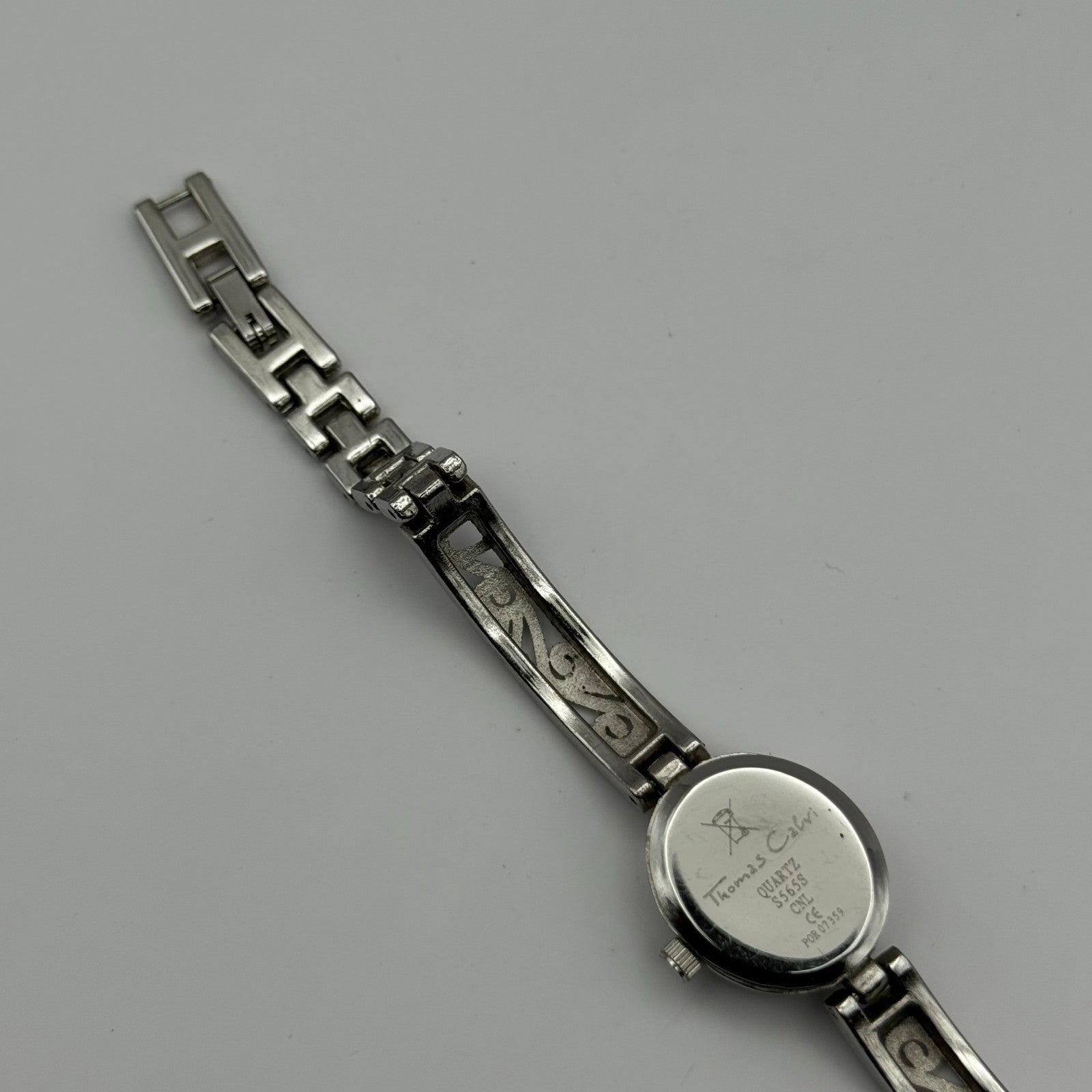 Thomas Calvi Ladies Quartz Watch Oval Dial Silver Tone Bracelet Working 21mm