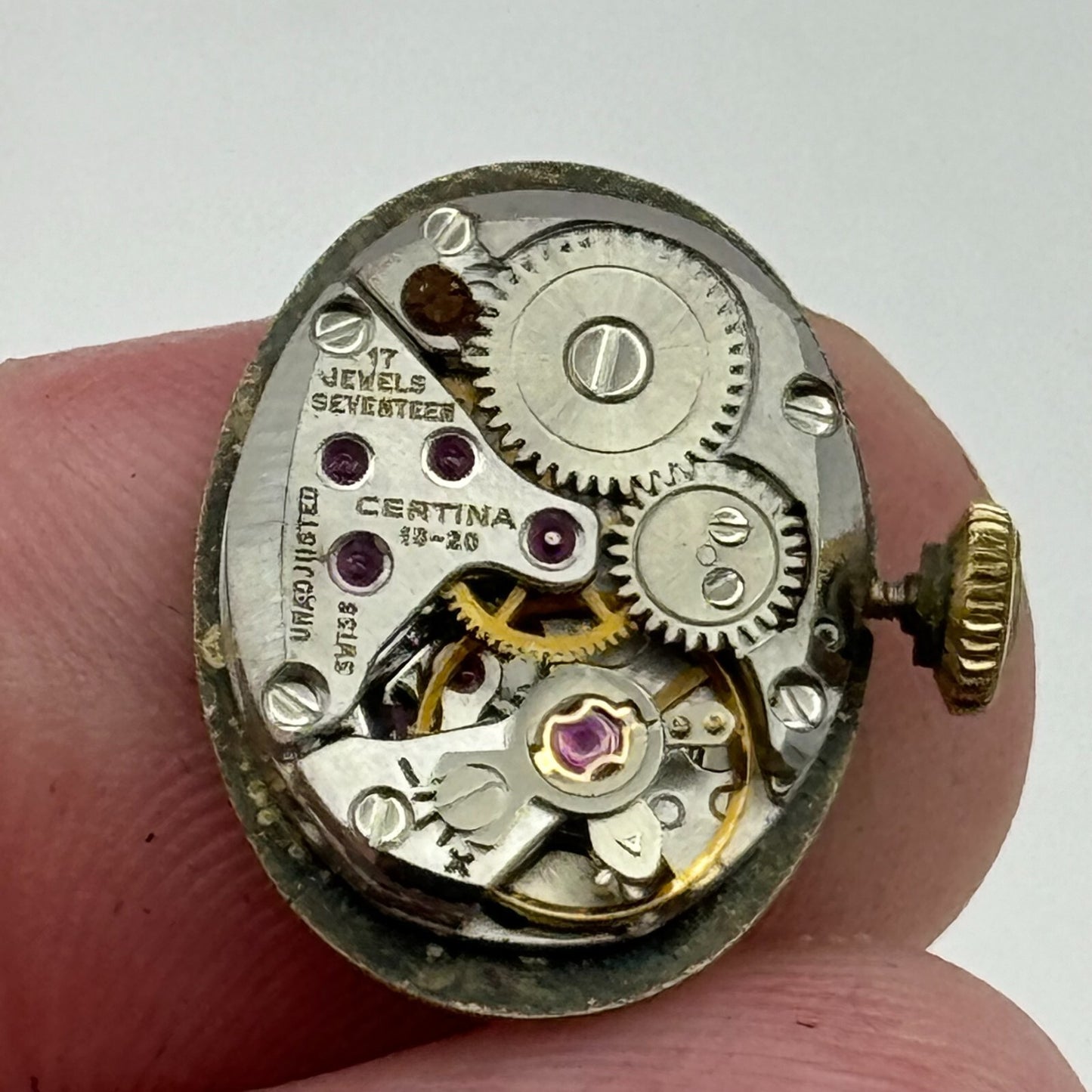 13mm Ladies Certina 13-20 Balance Ok Manual Wind 17 Jewels Watch Movement PARTS