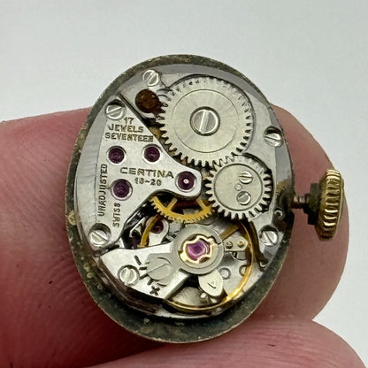 13mm Ladies Certina 13-20 Balance Ok Manual Wind 17 Jewels Watch Movement PARTS