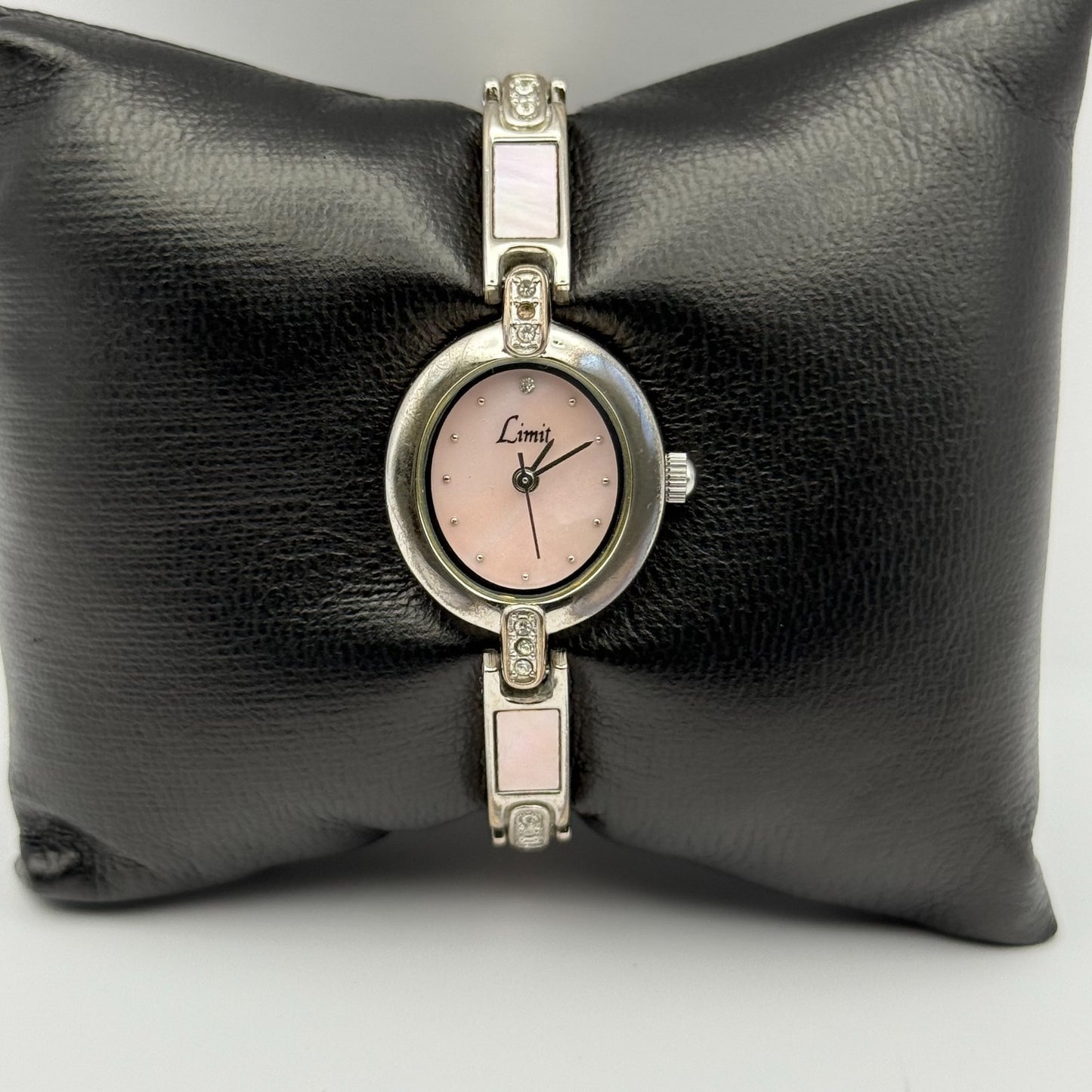 Limit Ladies Quartz Watch Pink MOP Dial Silver Tone Bracelet Working 19mm