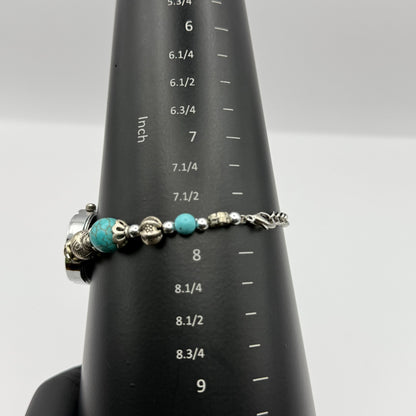 YLQ Ladies Quartz Watch Crystal Accents Beaded Design Bracelet Working 25mm