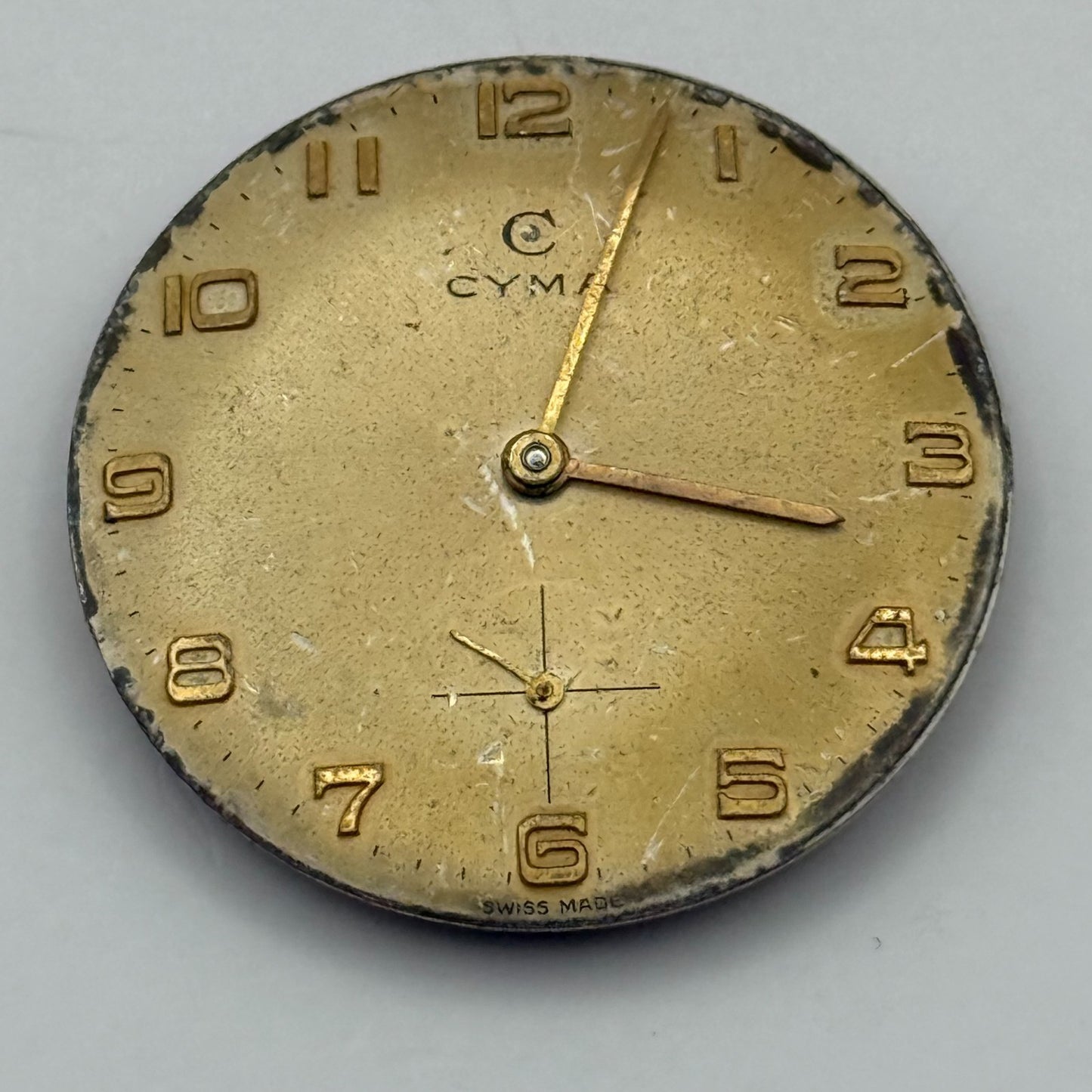 Cyma R. 484 Watch Movement Manual Wind Vintage Swiss 17 Jewels Parts 28.2mm
