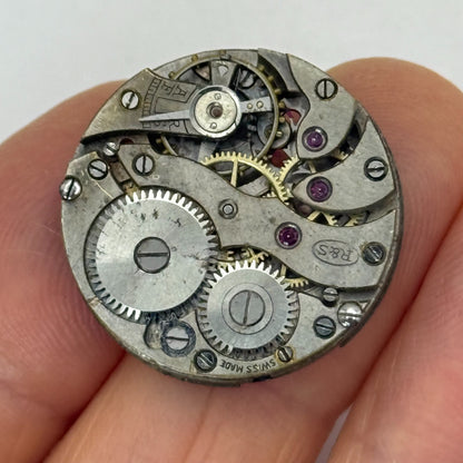 23.6mm Vintage R&S Rotheram & Sons Swiss Trench Watch Movement Manual Wind PARTS