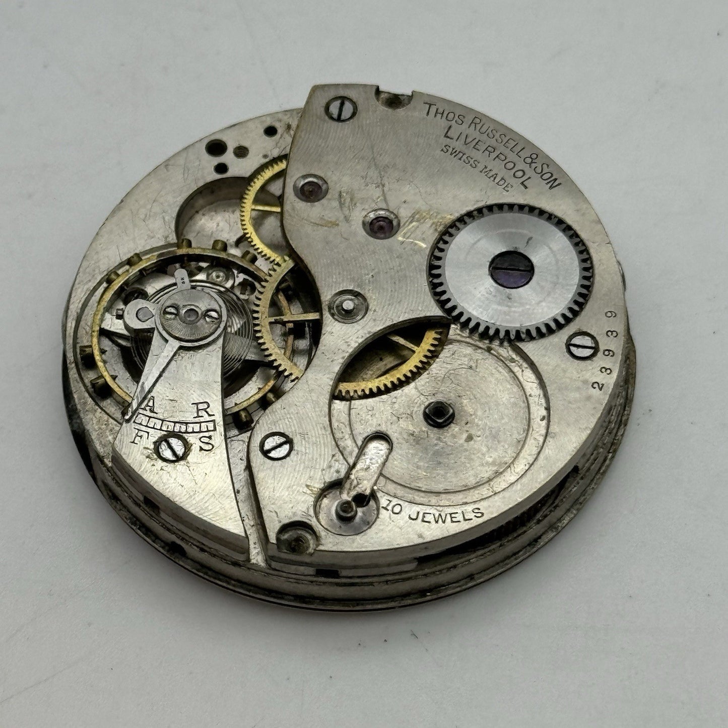 42.8mm Thomas Russell Liverpool Tempus Fugit Hunter Pocket Watch Movement PARTS