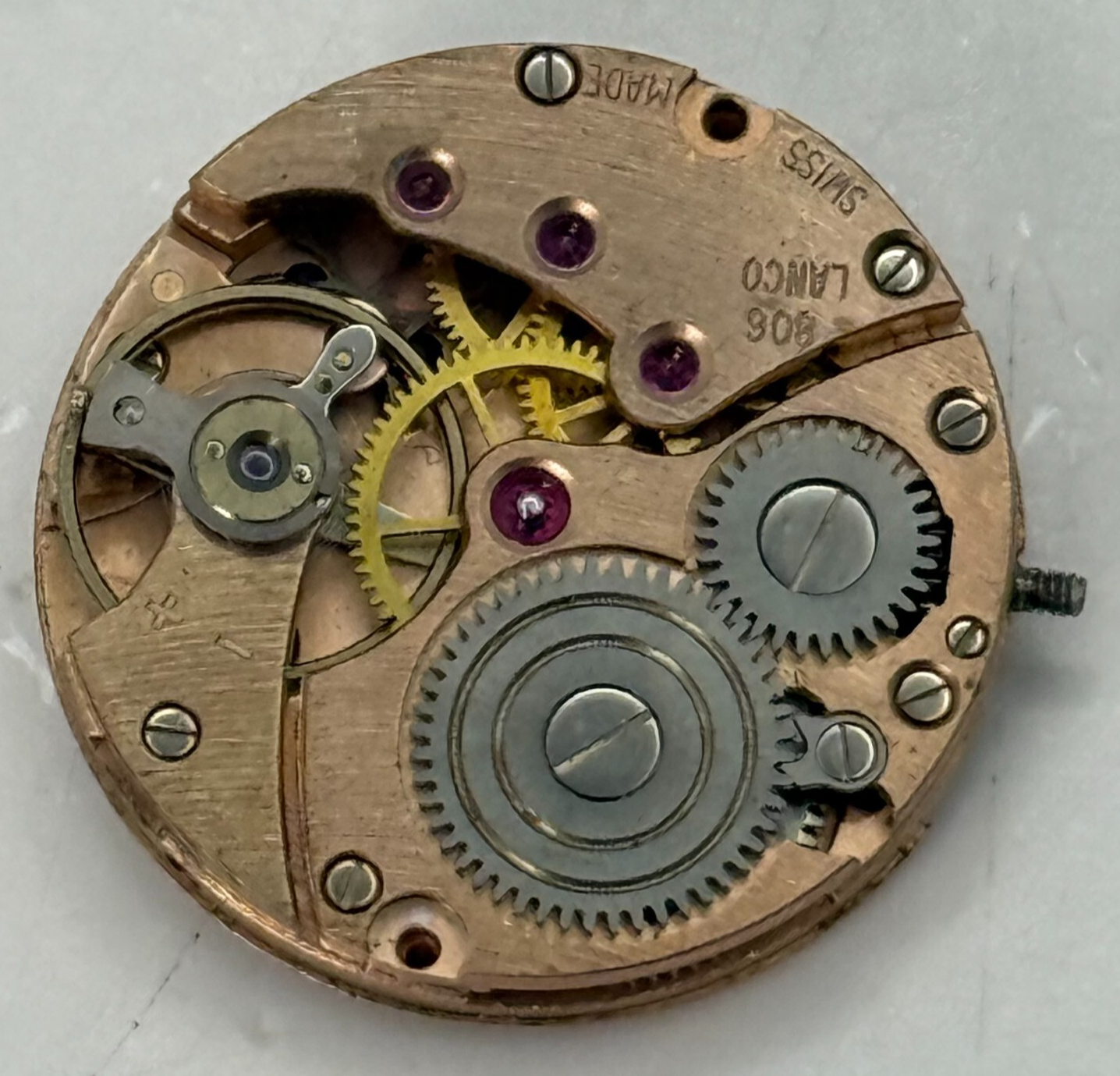 19.7mm Vintage Lanco 806 Swiss 17 Jewels Manual Wind Watch Movement PARTS REPAIR