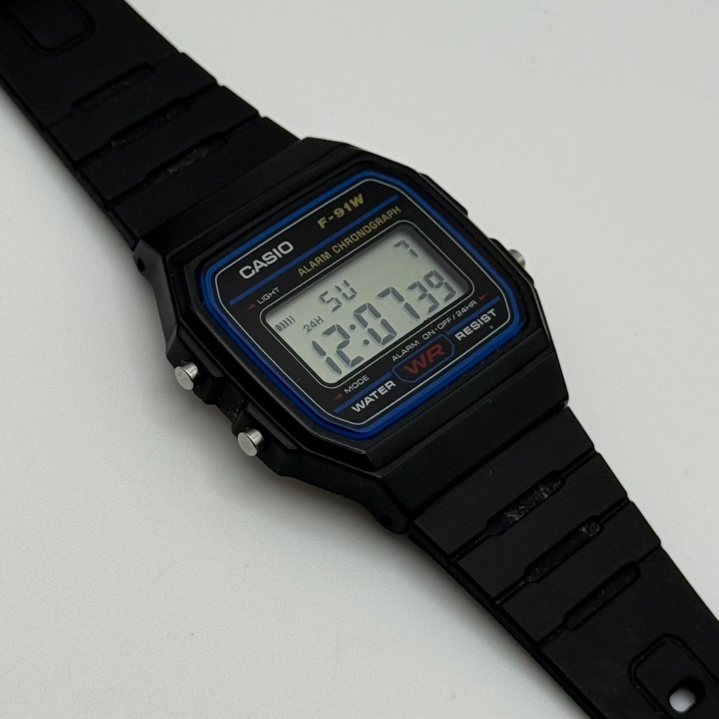 Casio Digital Watch F-91W 593 Alarm Chronograph Quartz 35mm Unisex Rubber Strap