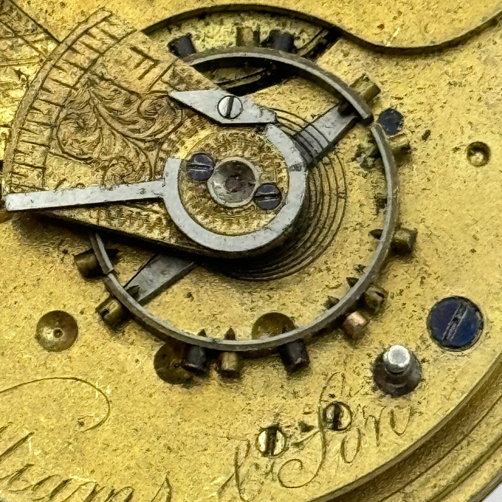 44.8mm Antique J D Williams & Son Merthyr Tydvil Pocket Watch Movement PARTS