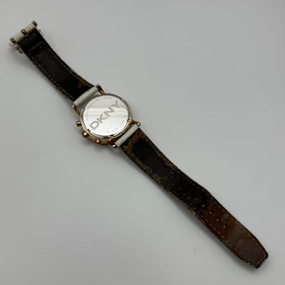 DKNY Chronograph Watch Mother Of Pearl Quartz Leather NY-4578 Date Dial 36mm