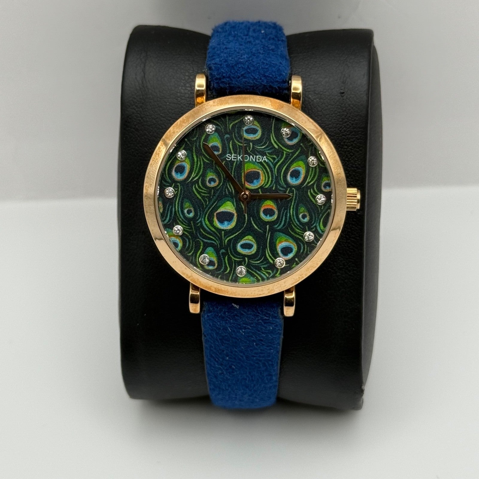 Working Ladies Sekonda Peacock Dial 34mm Quartz Watch New Battery Adjustable