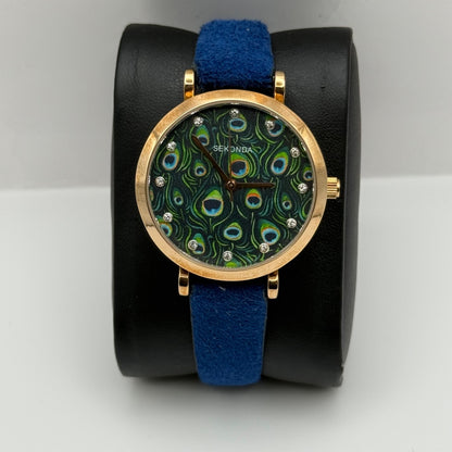 Working Ladies Sekonda Peacock Dial 34mm Quartz Watch New Battery Adjustable