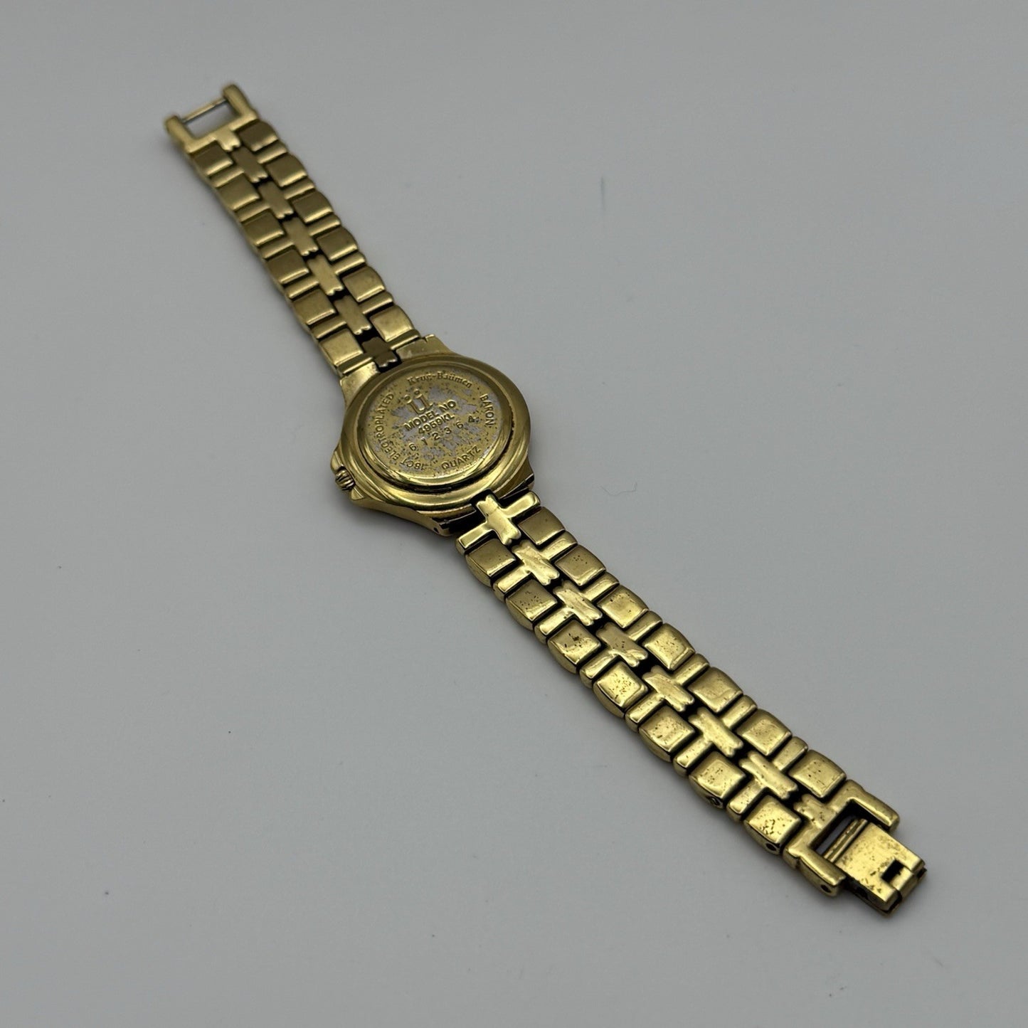 28mm Working Ladies Krug Baumen Baron 4959KL Gold Plated Quartz Watch 5.7 Inches