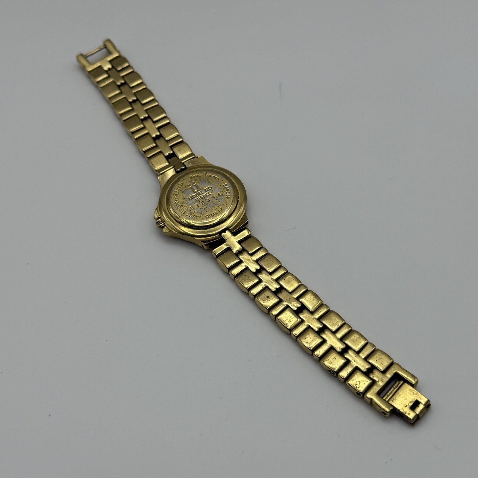 28mm Working Ladies Krug Baumen Baron 4959KL Gold Plated Quartz Watch 5.7 Inches
