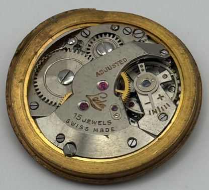 Loda Watch Movement Manual Wind Vintage Swiss 15 Jewels Parts Repair Spares 29mm