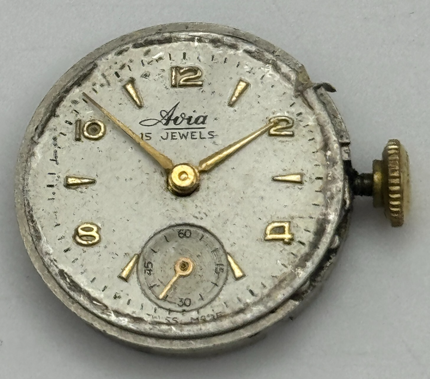 19.7mm Ladies Avia Derby D 40 Manual Wind Watch Movement Swiss Vintage PARTS