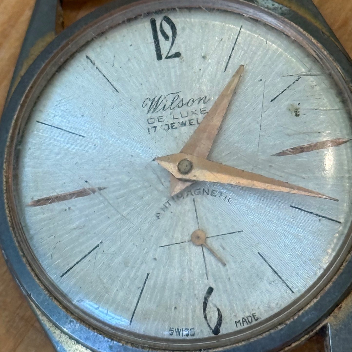 33mm Vintage Wilson De Luxe Brevete 314705 Manual Wind 17 Jewels Watch FOR PARTS