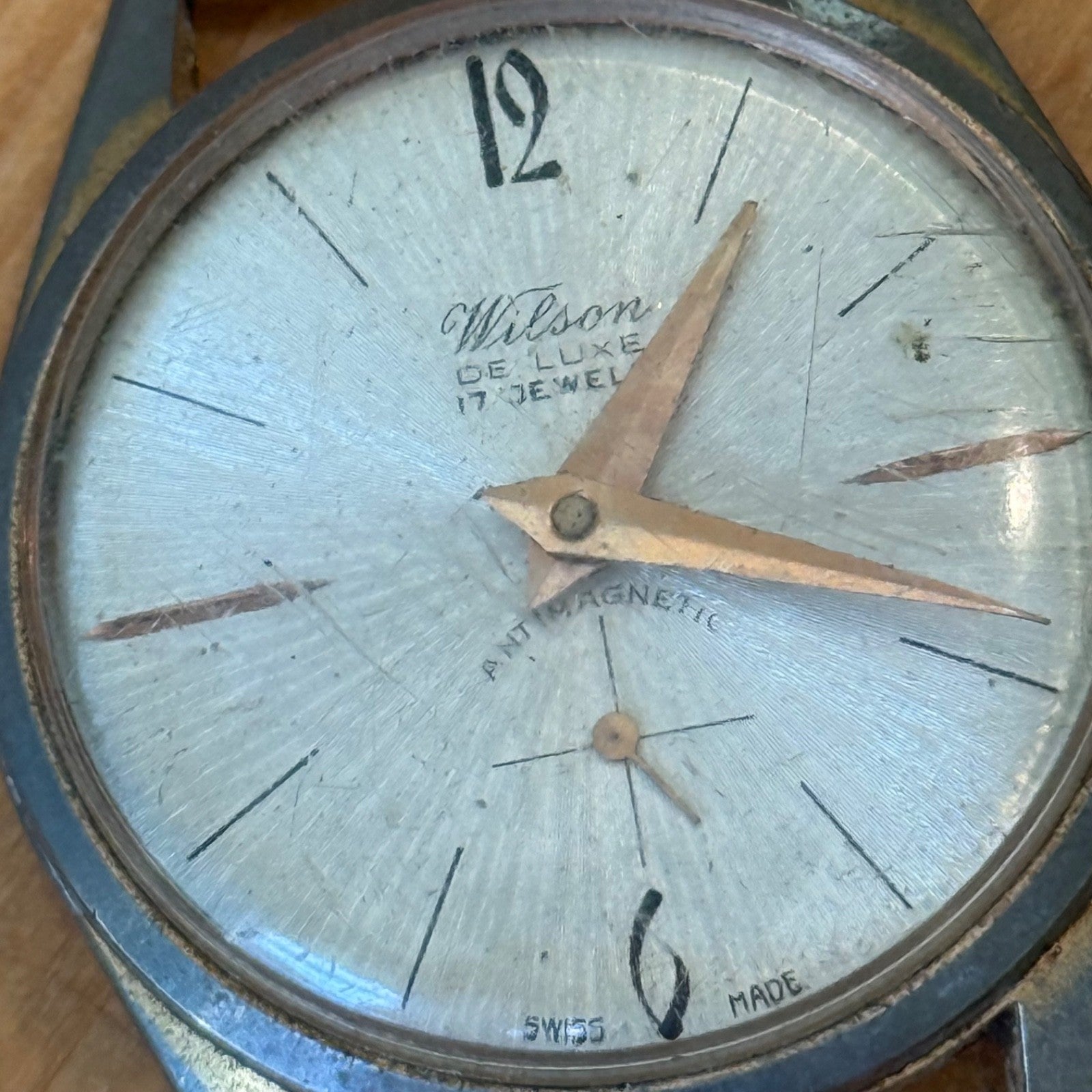 33mm Vintage Wilson De Luxe Brevete 314705 Manual Wind 17 Jewels Watch FOR PARTS